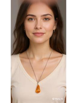 Miora - 925 Sterling Silver Signature Citrine Necklace