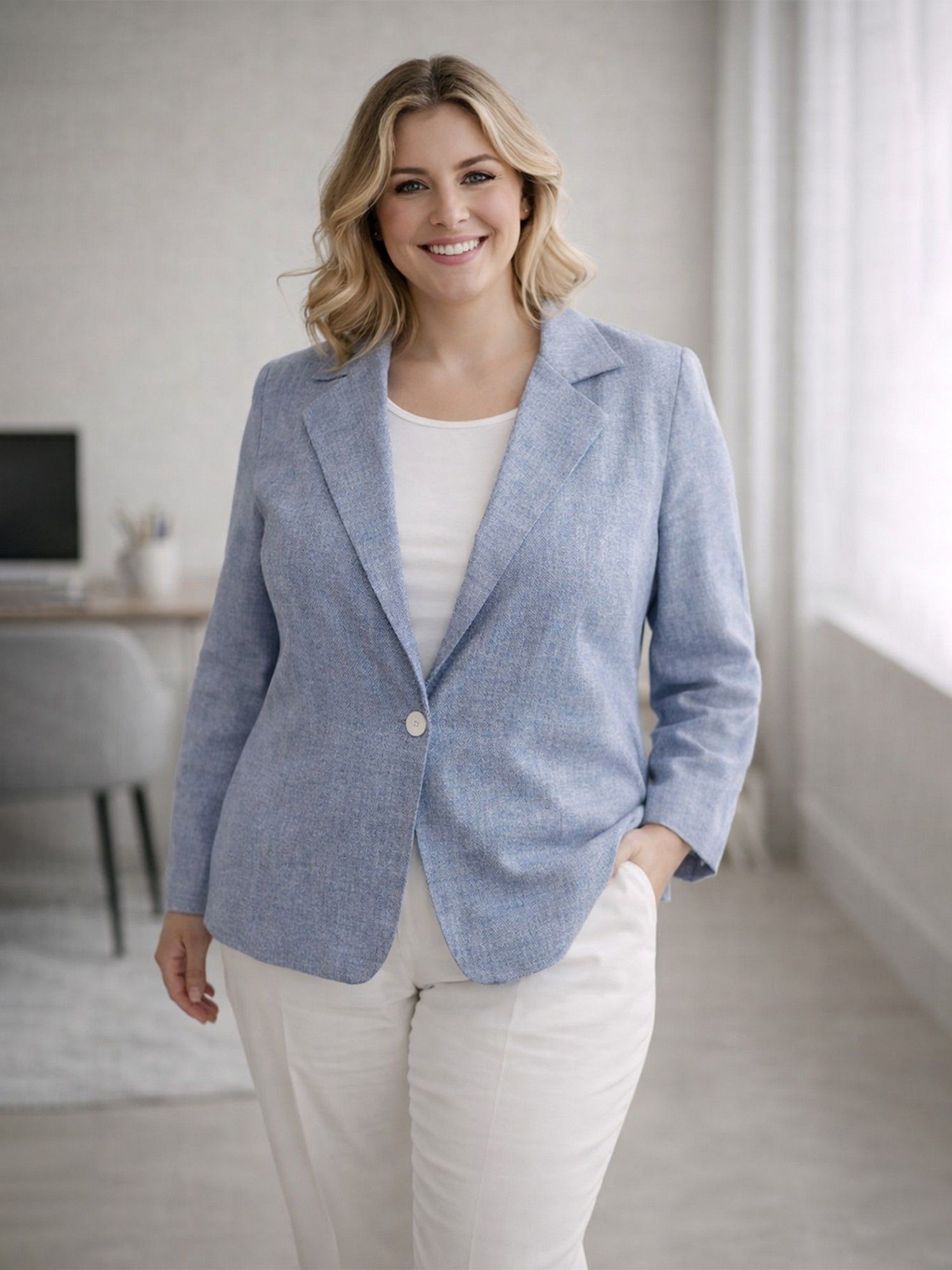 qurvii Powder Blue Blazer-picture-29