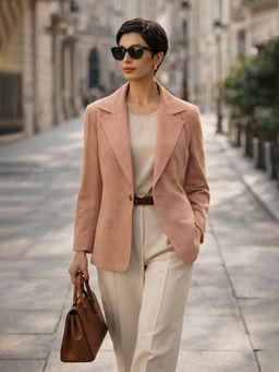 Qurvii - Rust Linen Blazer