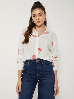 max - Women White Embroidered Shirt