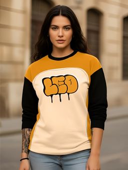LEOTUDE - Women Mustard Oversized Fit T-Shirt