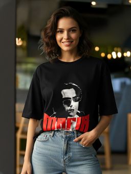 LEOTUDE - Women BLack Mafia Oversized T-Shirt