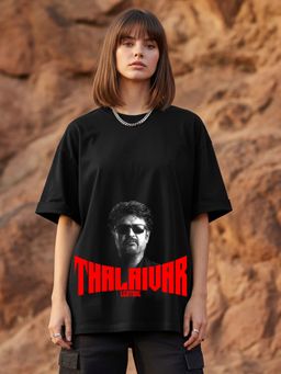 LEOTUDE - Women BLack Thala Oversized T-Shirt