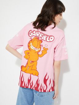 max - Women Pink Cotton Graphic Regular T-Shirt