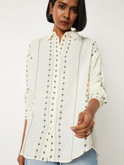 max - Cream Embroidered Shirt