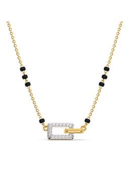 Candere by Kalyan Jewellers - 14K Yellow Gold BIS Hallmark Diamond Bold Link Mangalsutra Pendant with chain for women (2.3)