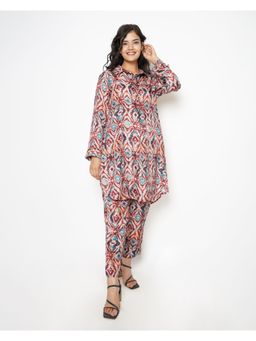 Kameez - Multi Color Summer Silk Printed Co-ord (Set of 2)