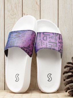 SOLETHREADS - Spectrum White Printed Women Sliders