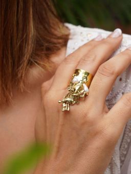 SOUL WORKS - Ganesha Pearl Brass Ring