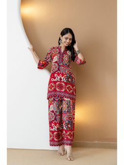 BERRYLICIOUS - Women Red Geometric and Motifs Printed Co-Ord Set