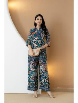 BERRYLICIOUS - Women Teal Geometric and Motifs Printed Co-Ord Set