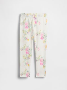 GAP - Girls' Floral Print Mid Waist Leggings - Off White