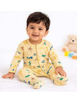 Blumbuds - Tropical Printed Cotton Footed Bodysuit