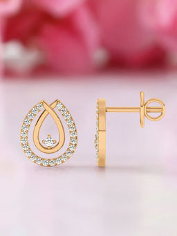Ornate Jewels - 10K Yellow Gold 0.27 Carat Lab Grown Diamond Twinkling Earring for Women & Girls