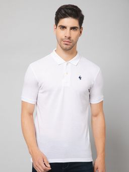 Cantabil - Men White Polo T-shirt
