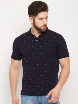 Cantabil - Men Navy Blue Polo T-shirt