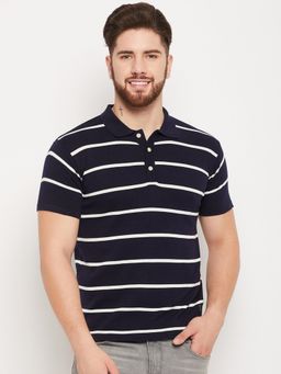 Cantabil - Men Navy Blue Polo T-shirt