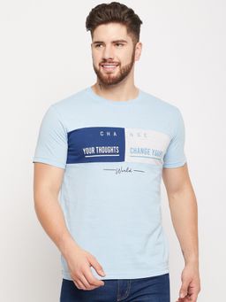 Cantabil - Men Sky Blue T-shirt