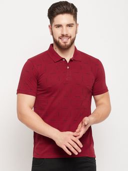 Cantabil - Men Maroon Polo T-shirt
