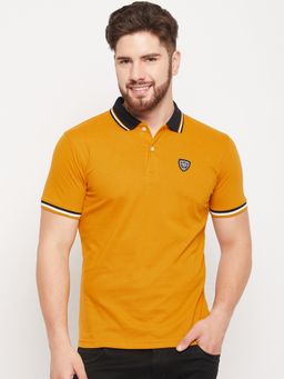 Cantabil - Men Mustard Polo T-shirt