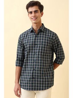 Allen Solly - Men Green Slim Fit Check Full Sleeves Casual Shirt