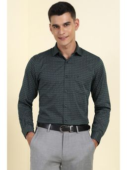Allen Solly - Men Olive Printed Full Sleeves Formal Shirt