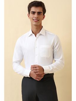 Allen Solly - Men White Textured Full Sleeves Wrinkle Resistant Formal Shirt
