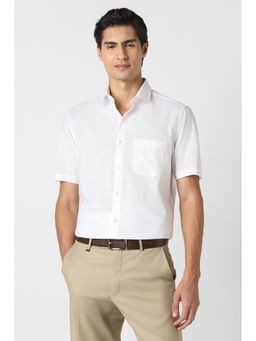 Peter England - Men White Nuvo Fit Half Sleeves Formal Shirt