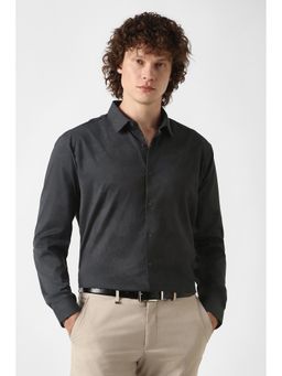 Van Heusen - Men Black Print Full Sleeves Formal Shirt