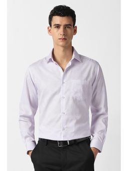 Van Heusen - Men White Textured Full Sleeves Formal Shirt