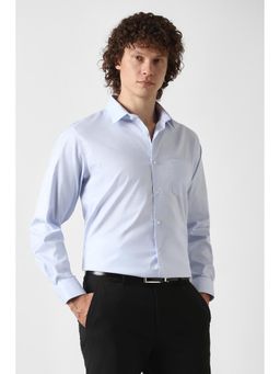 Van Heusen - Men Light Blue Textured Full Sleeves Formal Shirt