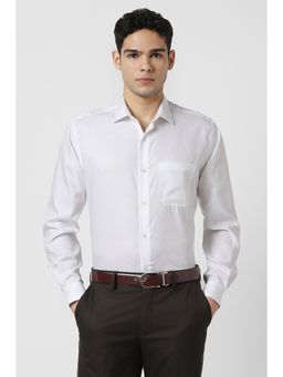 Van Heusen - Men White Textured Full Sleeves Formal Shirt