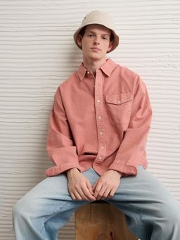 American Eagle - Ae Everyday Relaxed Fit Oxford Peach Shirt