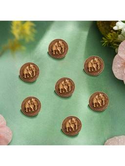 Cosa Nostraa - Men Antique Gold Regal Elephant Brass Buttons (Pack Of 7)