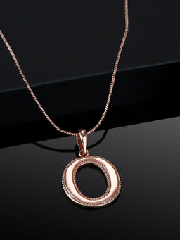Estele - Rose Gold Plated Obedient O Charm Alphabet Initials Pendant for Women