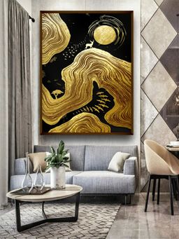 The Art House - Black Beige Abstract Wall Art