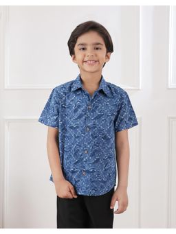 Fabindia - Blue Cotton Printed Shirt