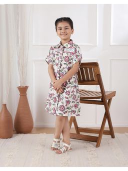 Fabindia - White Cotton Hand Block Printed Dress