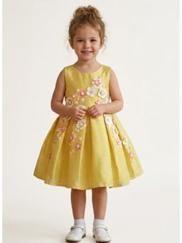 A Little Fable - Yellow 3D Flower Dress