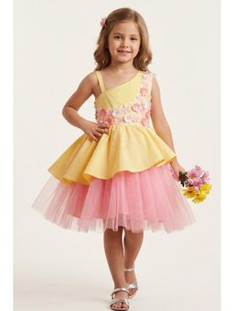 A Little Fable - Yellow One Shoulder Jaune Garden Dress