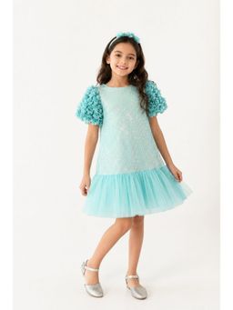 A Little Fable - Blue Mermaid Sparkle Dress