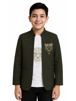 CHARCHIT - Boys Jodhpuri Style Embellished Blazer With T-Shirt