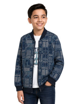 CAVIO - Boys Full Sleeves Printed Bomber Jacket With T-Shirt