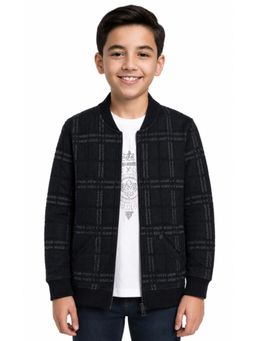 CAVIO - Boys Full Sleeves Checkered Bomber Jacket With T-Shirt