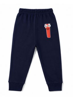 KAVEE - Unisex Cotton Bio washed Full Length Jogger Number 1 Print - Navy Blue