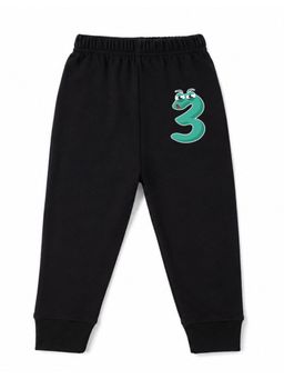 KAVEE - Unisex Cotton Bio washed Full Length Jogger Number 3 Print - Black