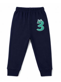 KAVEE - Unisex Cotton Bio washed Full Length Jogger Number 3 Print - Navy Blue