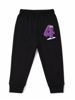 KAVEE - Unisex Cotton Bio washed Full Length Jogger Number 4 Print - Black