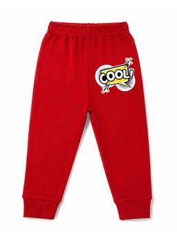 KAVEE - Unisex Cotton Bio washed Full Length Jogger Cool Print - Red