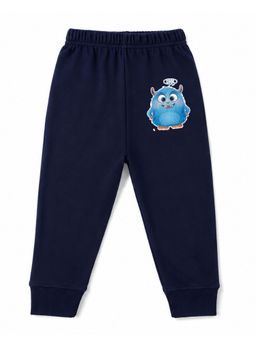 KAVEE - Unisex Cotton Bio washed Full Length Jogger Monster Print - Navy Blue
